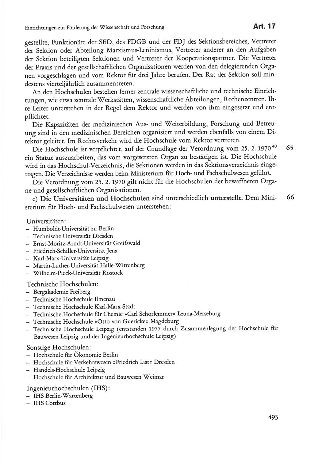 Die sozialistische Verfassung der Deutschen Demokratischen Republik (DDR), Kommentar 1982, Seite 493 (Soz. Verf. DDR Komm. 1982, S. 493)