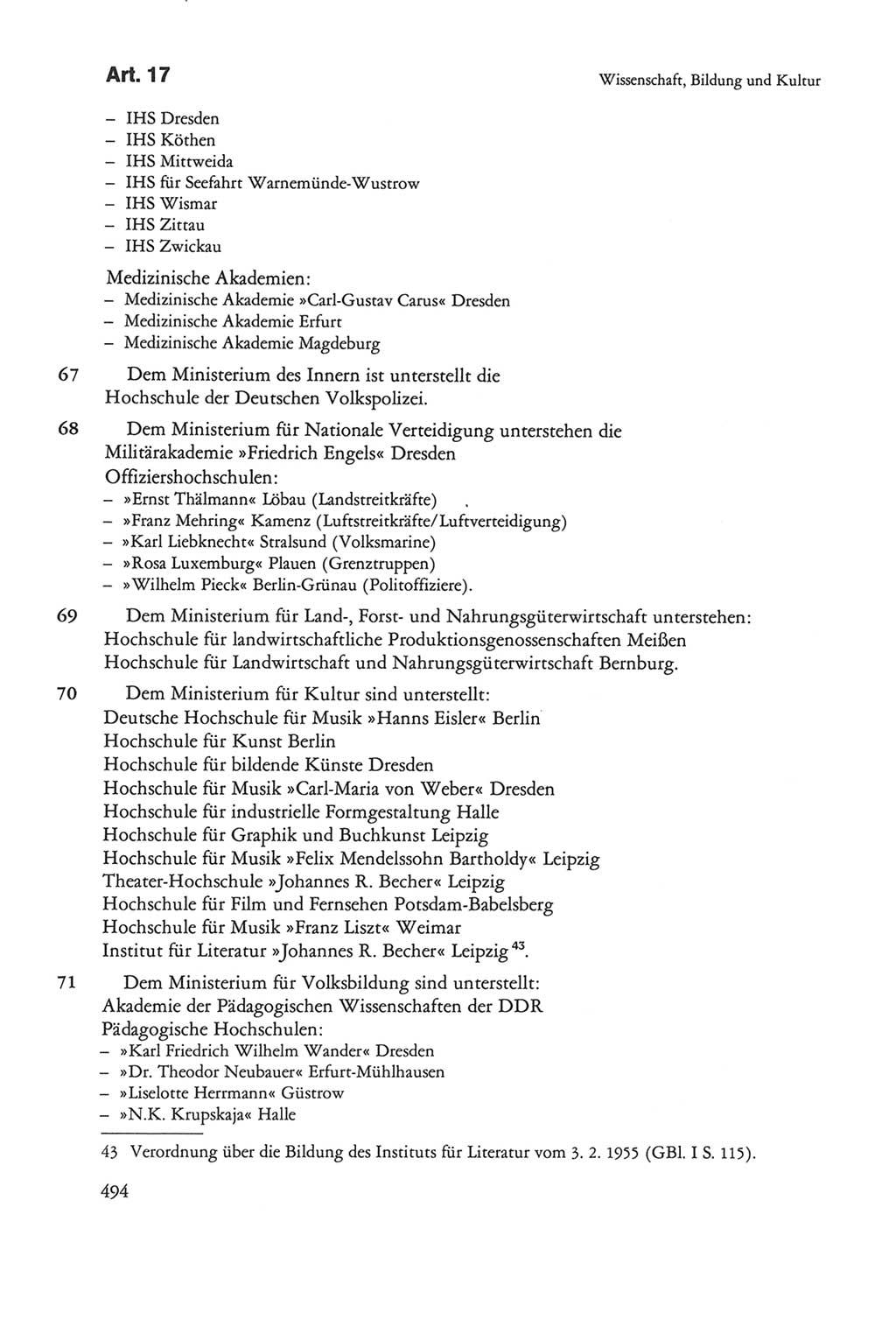 Die sozialistische Verfassung der Deutschen Demokratischen Republik (DDR), Kommentar 1982, Seite 494 (Soz. Verf. DDR Komm. 1982, S. 494)