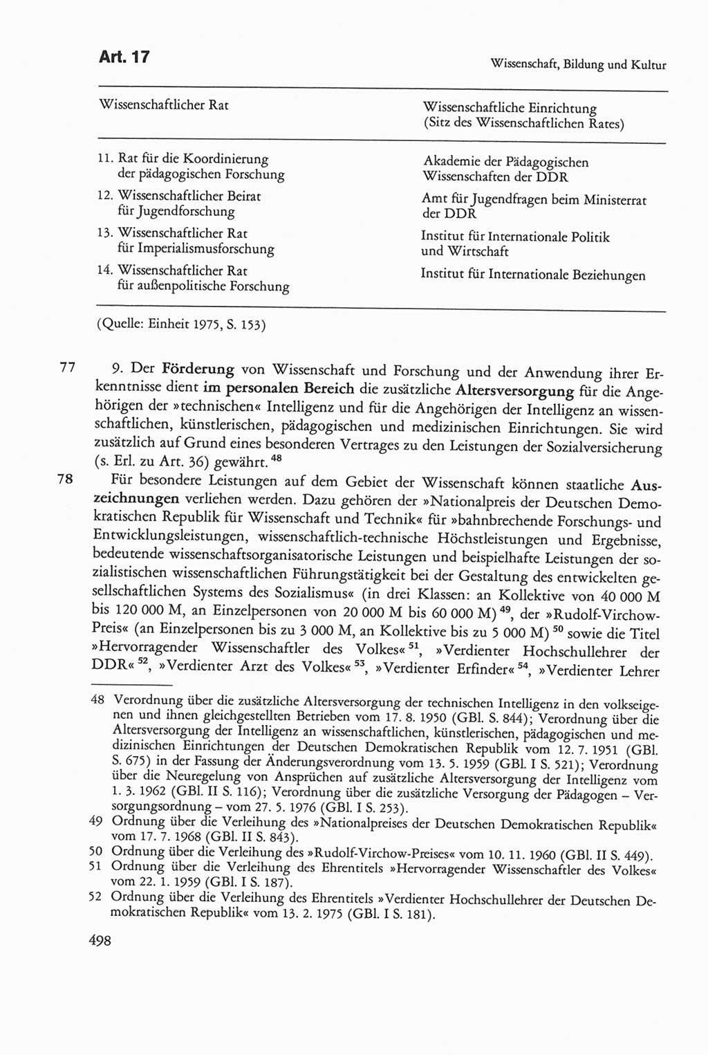 Die sozialistische Verfassung der Deutschen Demokratischen Republik (DDR), Kommentar 1982, Seite 498 (Soz. Verf. DDR Komm. 1982, S. 498)