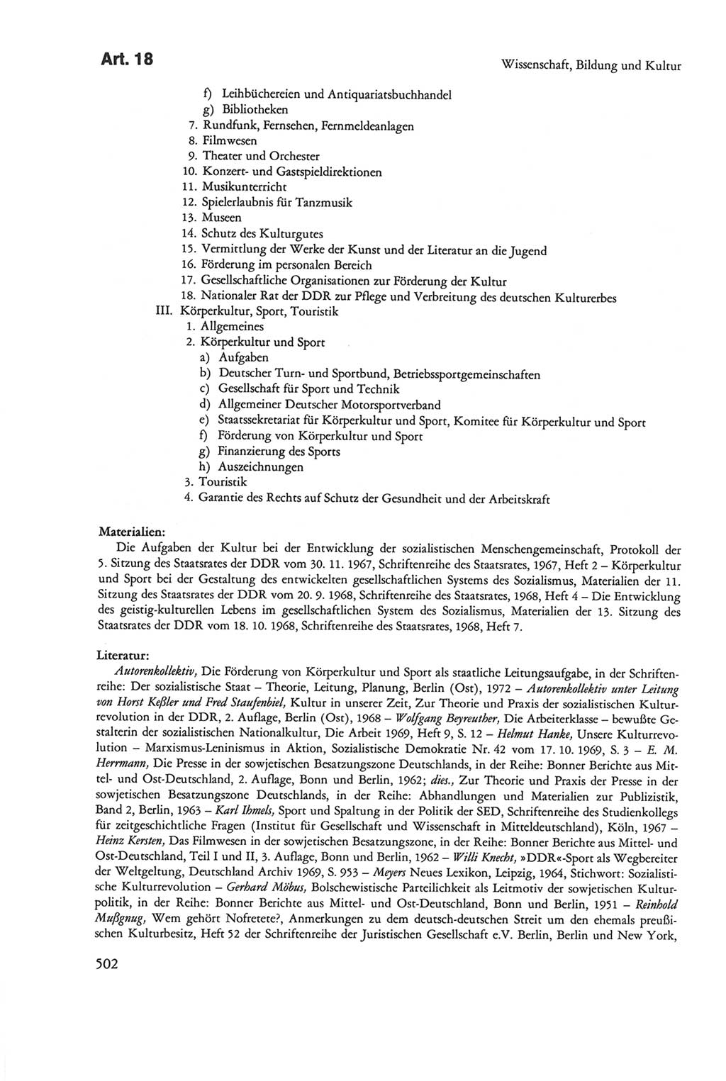 Die sozialistische Verfassung der Deutschen Demokratischen Republik (DDR), Kommentar 1982, Seite 502 (Soz. Verf. DDR Komm. 1982, S. 502)