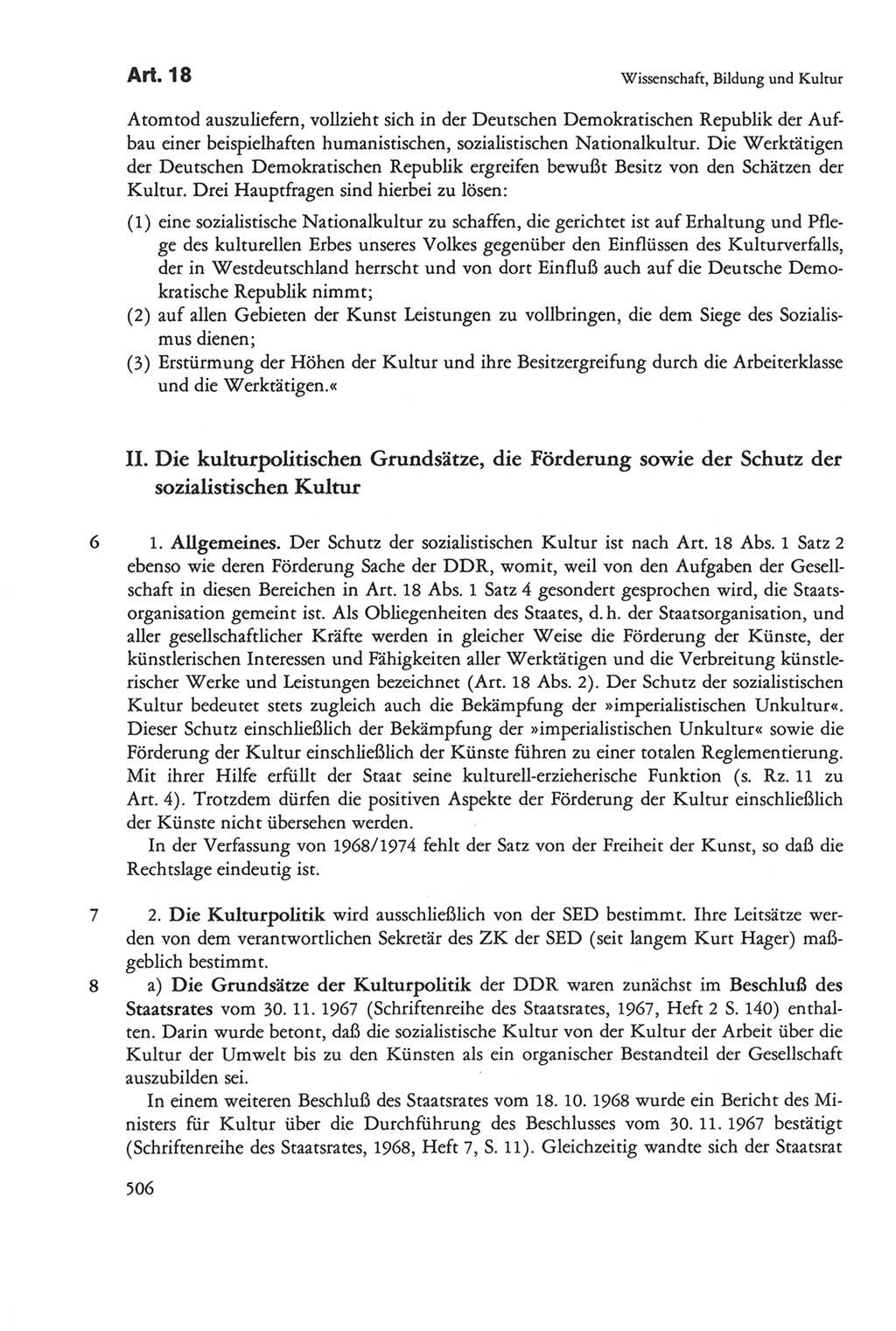 Die sozialistische Verfassung der Deutschen Demokratischen Republik (DDR), Kommentar 1982, Seite 506 (Soz. Verf. DDR Komm. 1982, S. 506)