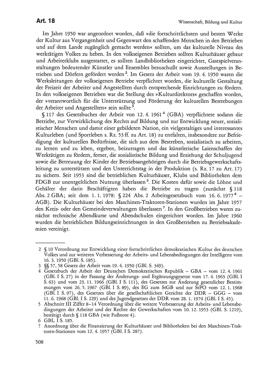 Die sozialistische Verfassung der Deutschen Demokratischen Republik (DDR), Kommentar 1982, Seite 508 (Soz. Verf. DDR Komm. 1982, S. 508)