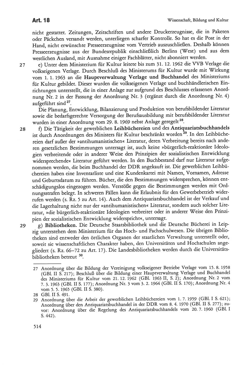 Die sozialistische Verfassung der Deutschen Demokratischen Republik (DDR), Kommentar 1982, Seite 514 (Soz. Verf. DDR Komm. 1982, S. 514)