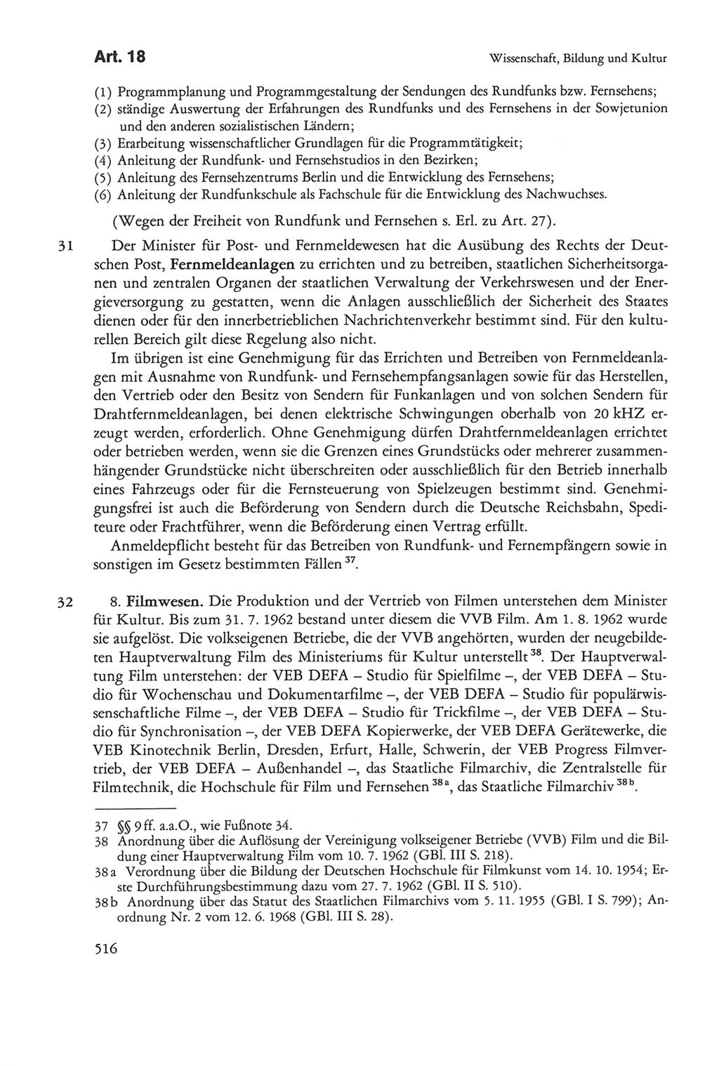 Die sozialistische Verfassung der Deutschen Demokratischen Republik (DDR), Kommentar 1982, Seite 516 (Soz. Verf. DDR Komm. 1982, S. 516)