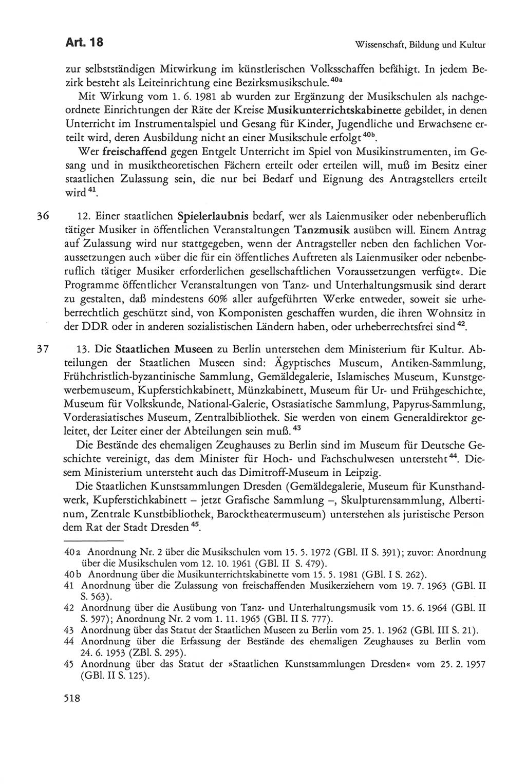 Die sozialistische Verfassung der Deutschen Demokratischen Republik (DDR), Kommentar 1982, Seite 518 (Soz. Verf. DDR Komm. 1982, S. 518)