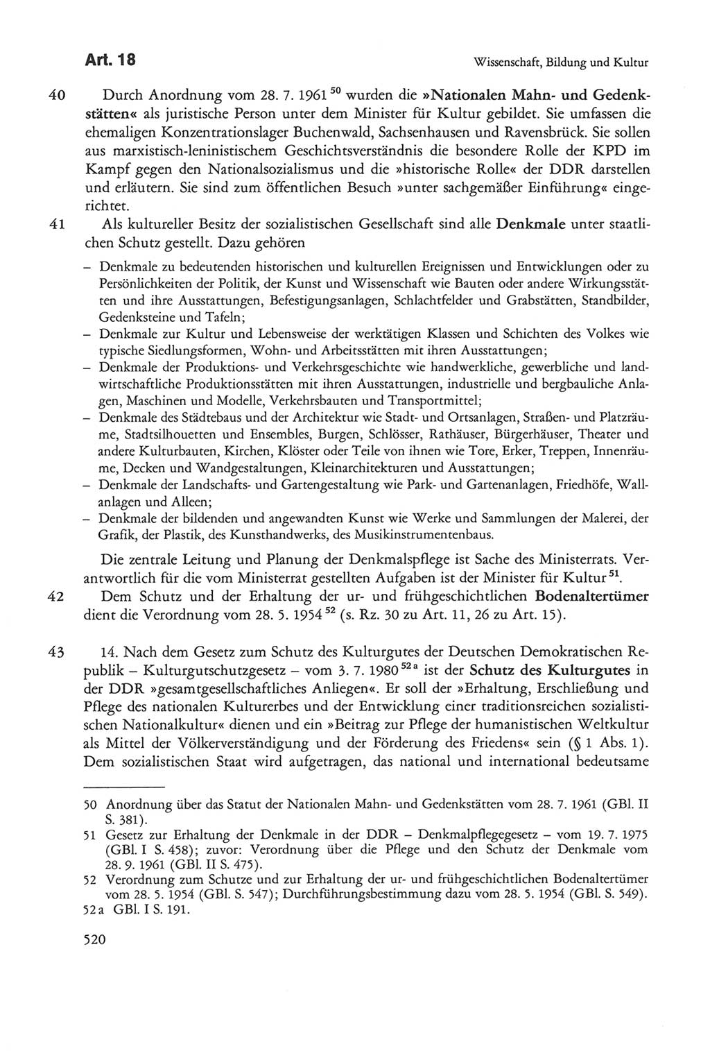 Die sozialistische Verfassung der Deutschen Demokratischen Republik (DDR), Kommentar 1982, Seite 520 (Soz. Verf. DDR Komm. 1982, S. 520)