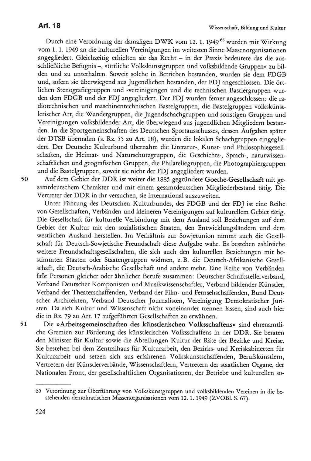 Die sozialistische Verfassung der Deutschen Demokratischen Republik (DDR), Kommentar 1982, Seite 524 (Soz. Verf. DDR Komm. 1982, S. 524)