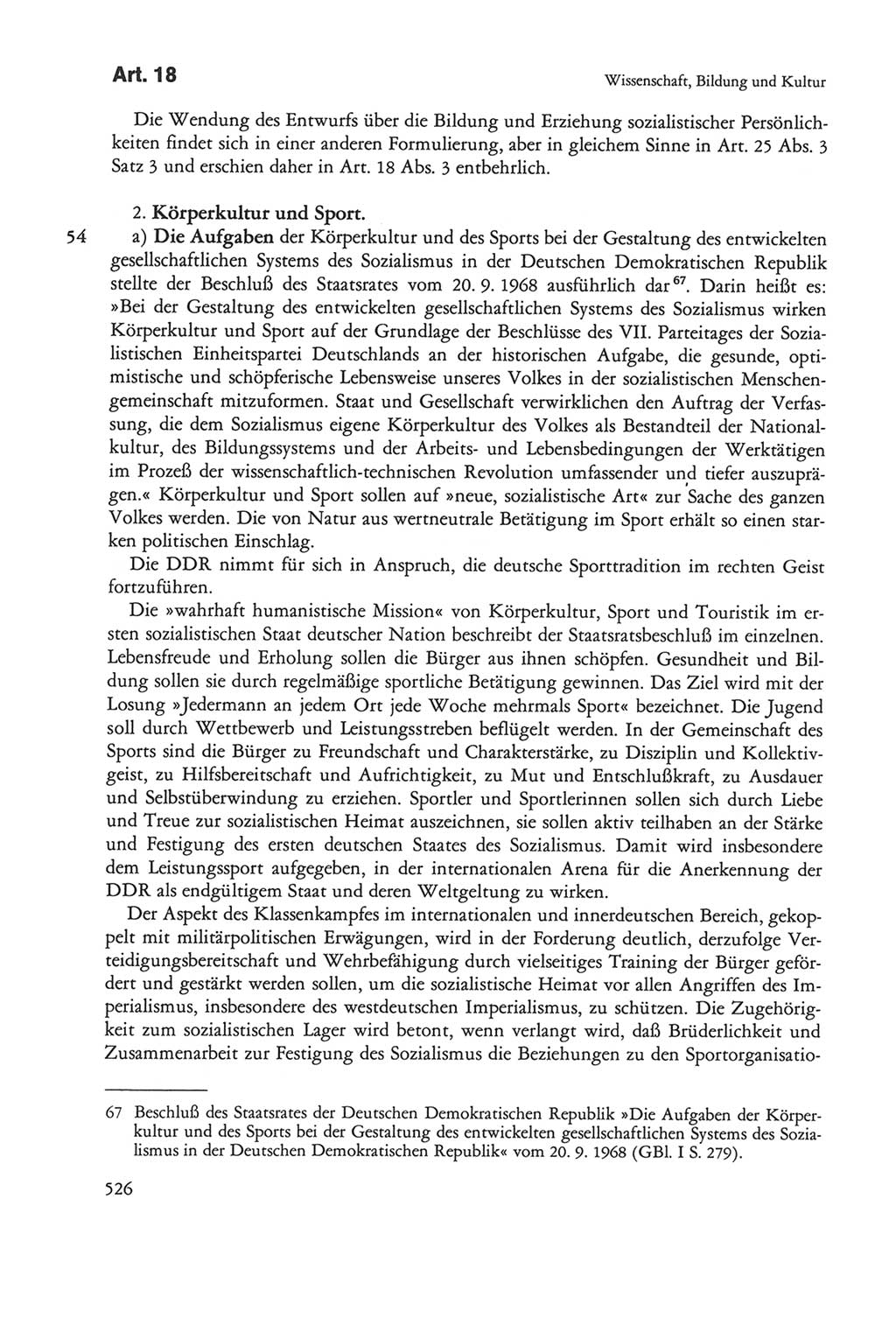 Die sozialistische Verfassung der Deutschen Demokratischen Republik (DDR), Kommentar 1982, Seite 526 (Soz. Verf. DDR Komm. 1982, S. 526)