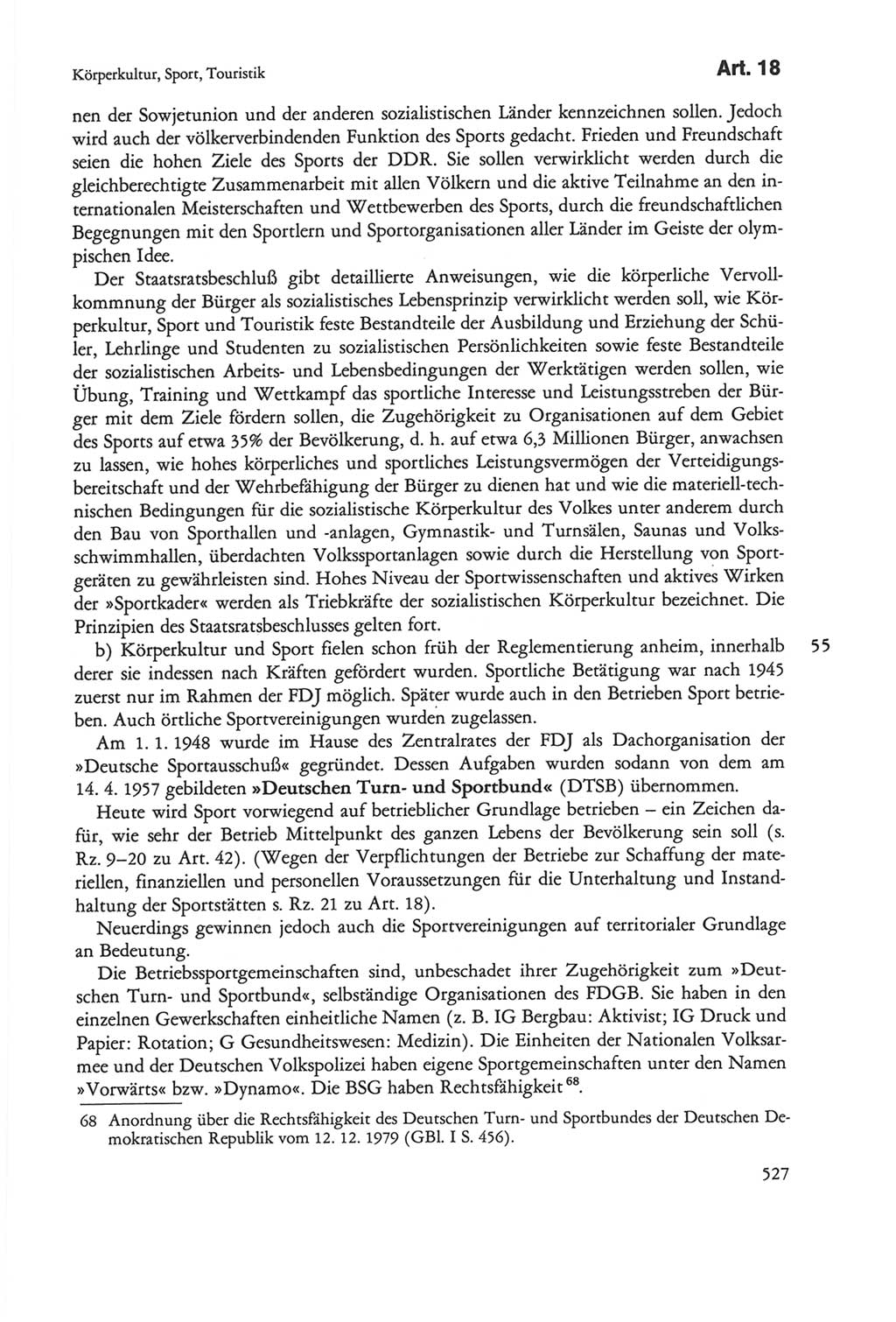 Die sozialistische Verfassung der Deutschen Demokratischen Republik (DDR), Kommentar 1982, Seite 527 (Soz. Verf. DDR Komm. 1982, S. 527)