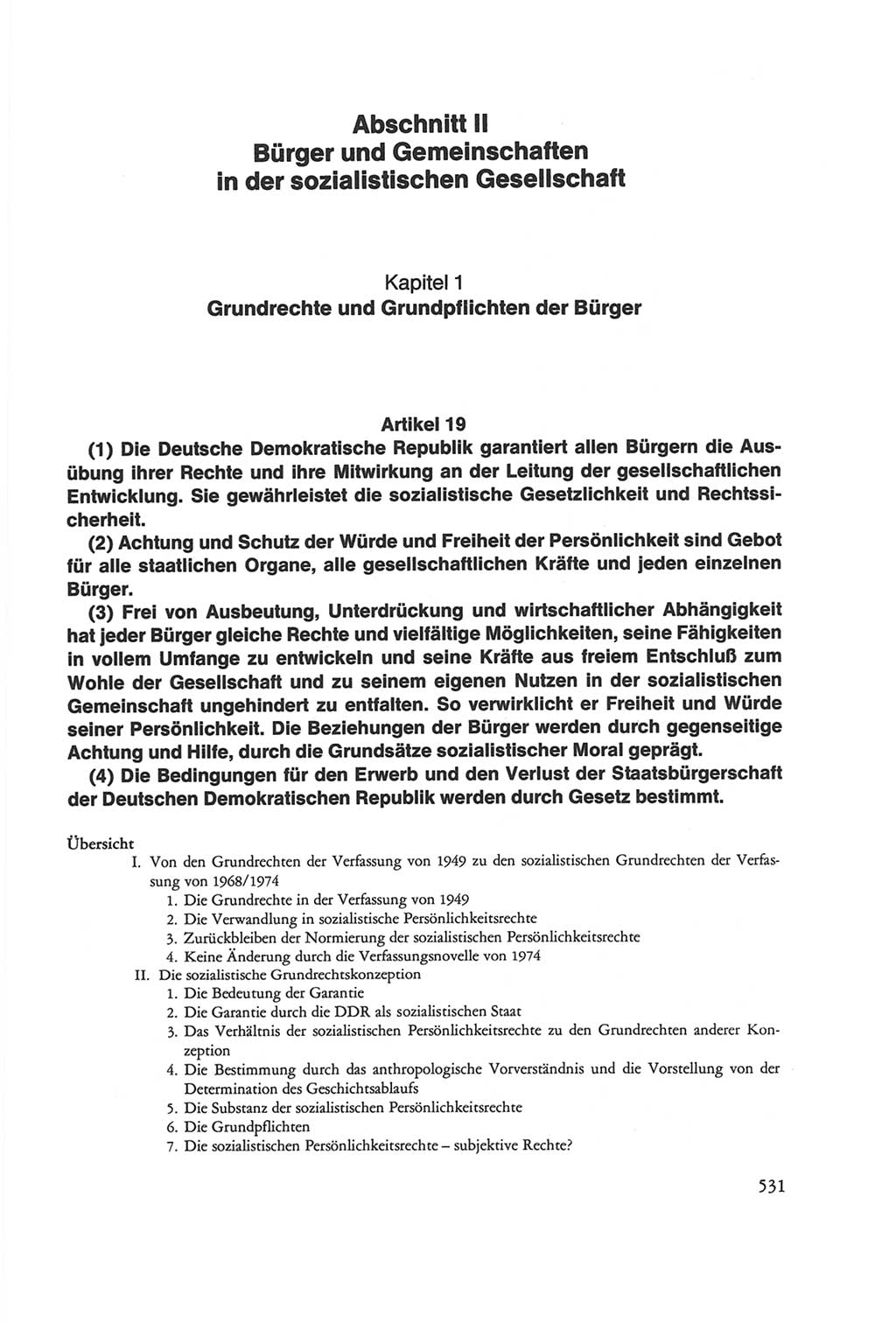 Die sozialistische Verfassung der Deutschen Demokratischen Republik (DDR), Kommentar 1982, Seite 531 (Soz. Verf. DDR Komm. 1982, S. 531)