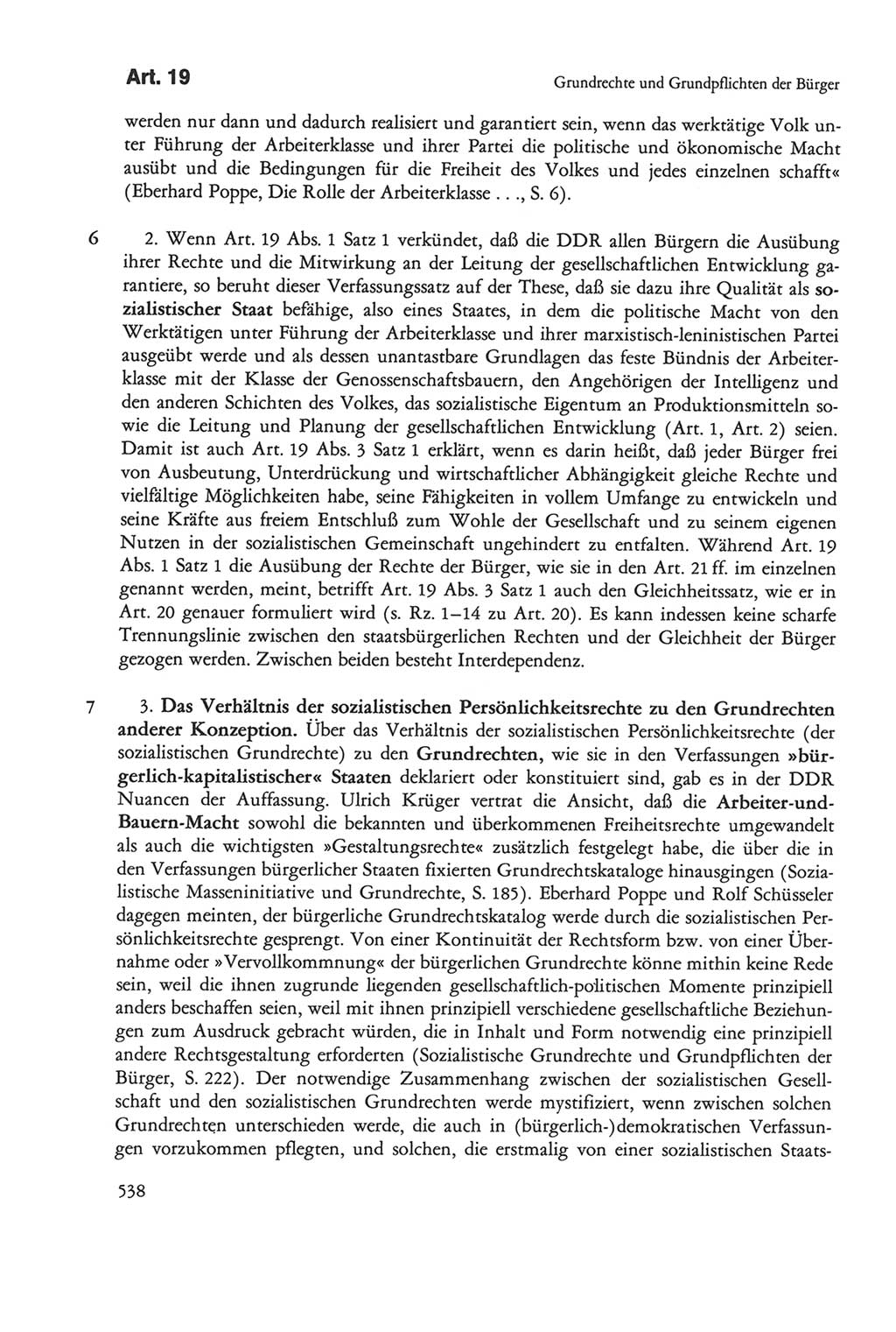 Die sozialistische Verfassung der Deutschen Demokratischen Republik (DDR), Kommentar 1982, Seite 538 (Soz. Verf. DDR Komm. 1982, S. 538)