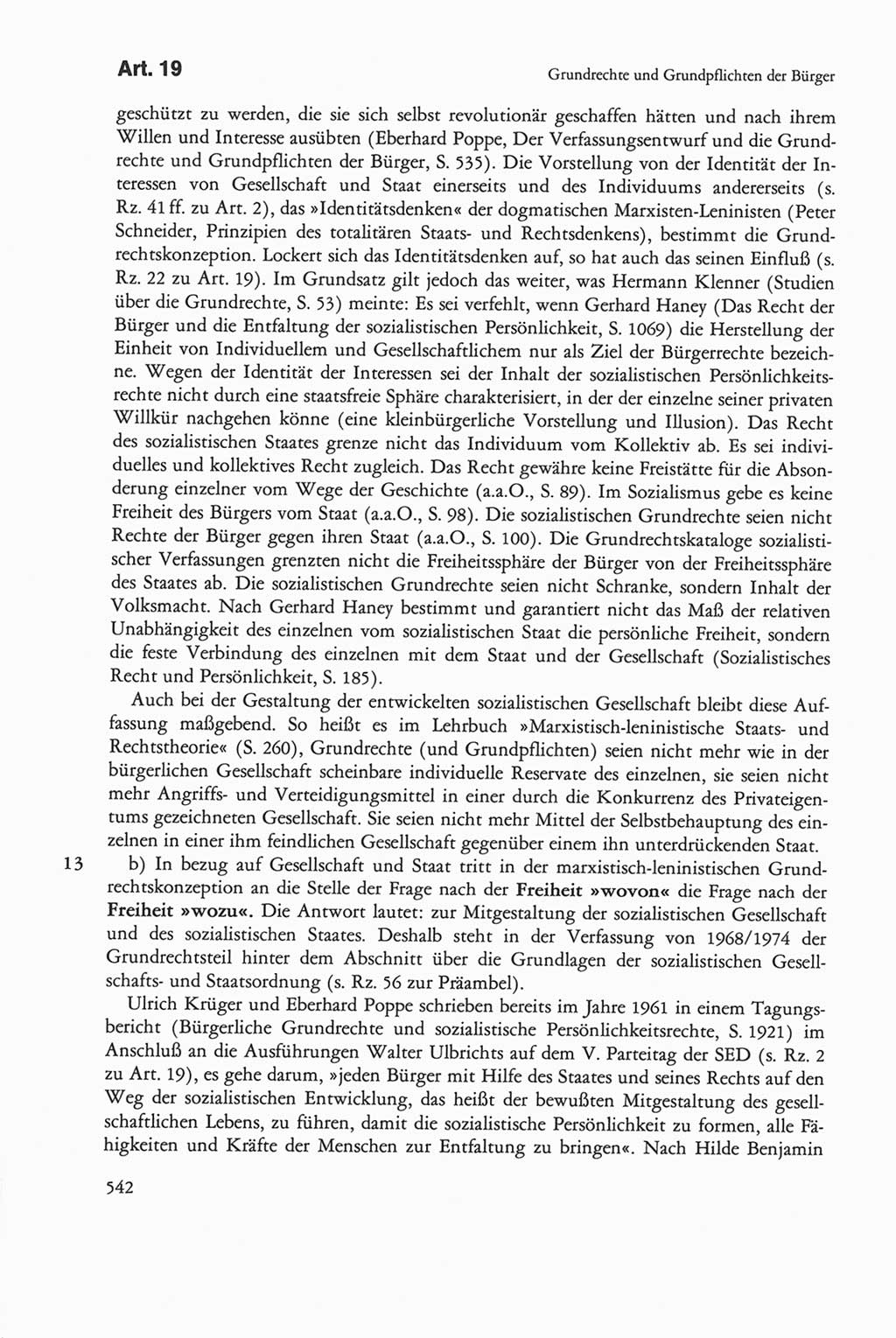 Die sozialistische Verfassung der Deutschen Demokratischen Republik (DDR), Kommentar 1982, Seite 542 (Soz. Verf. DDR Komm. 1982, S. 542)