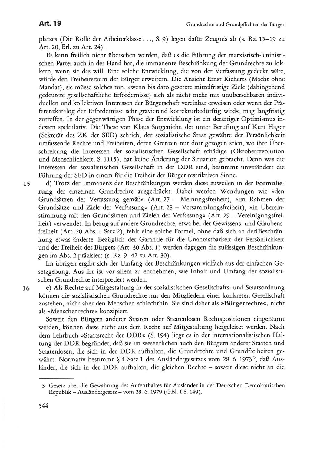 Die sozialistische Verfassung der Deutschen Demokratischen Republik (DDR), Kommentar 1982, Seite 544 (Soz. Verf. DDR Komm. 1982, S. 544)