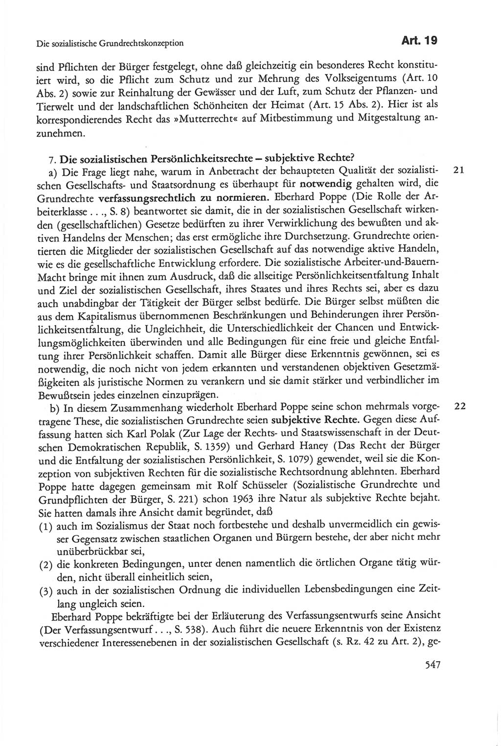 Die sozialistische Verfassung der Deutschen Demokratischen Republik (DDR), Kommentar 1982, Seite 547 (Soz. Verf. DDR Komm. 1982, S. 547)