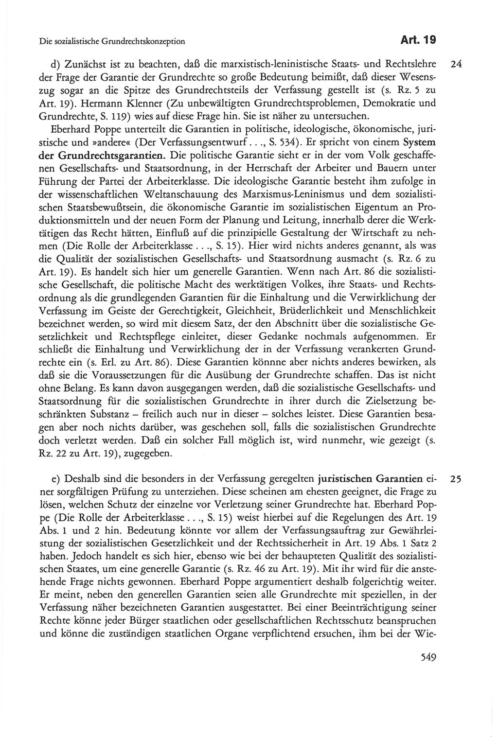 Die sozialistische Verfassung der Deutschen Demokratischen Republik (DDR), Kommentar 1982, Seite 549 (Soz. Verf. DDR Komm. 1982, S. 549)