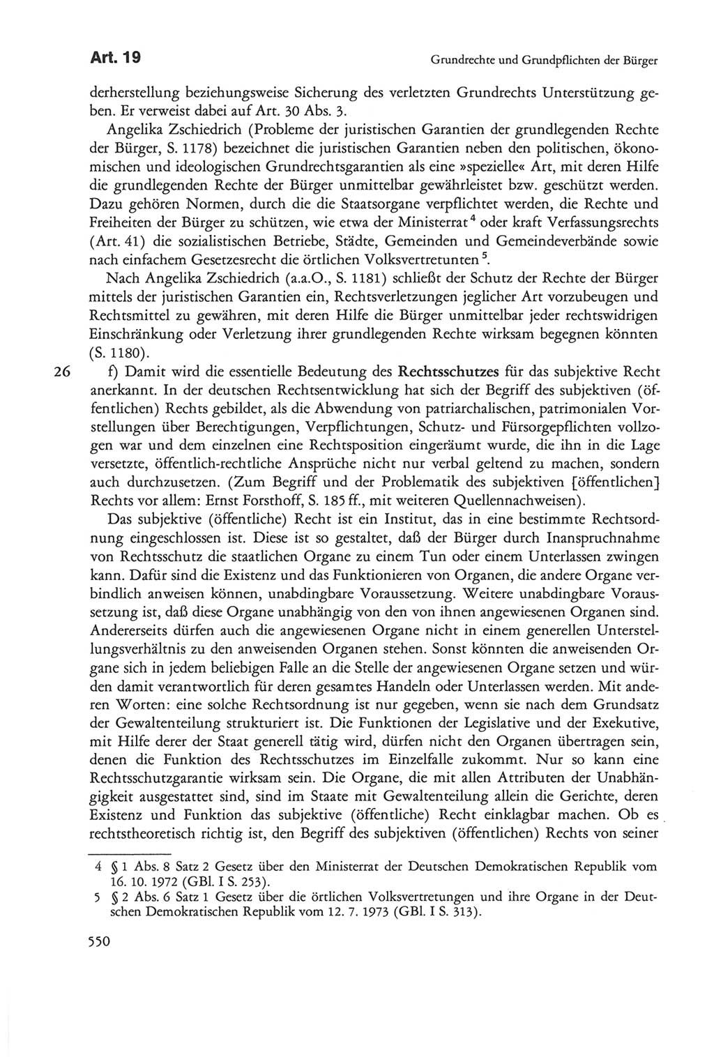 Die sozialistische Verfassung der Deutschen Demokratischen Republik (DDR), Kommentar 1982, Seite 550 (Soz. Verf. DDR Komm. 1982, S. 550)