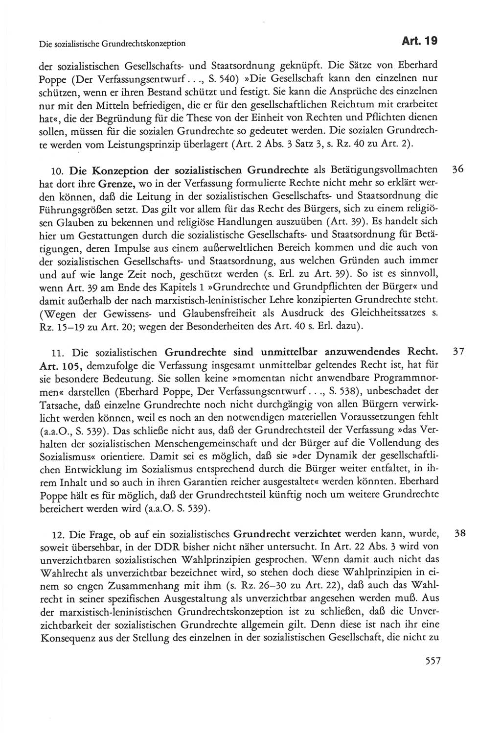 Die sozialistische Verfassung der Deutschen Demokratischen Republik (DDR), Kommentar 1982, Seite 557 (Soz. Verf. DDR Komm. 1982, S. 557)