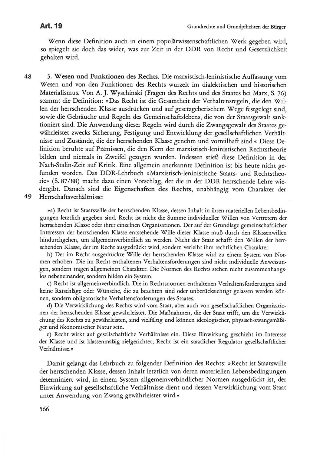 Die sozialistische Verfassung der Deutschen Demokratischen Republik (DDR), Kommentar 1982, Seite 566 (Soz. Verf. DDR Komm. 1982, S. 566)