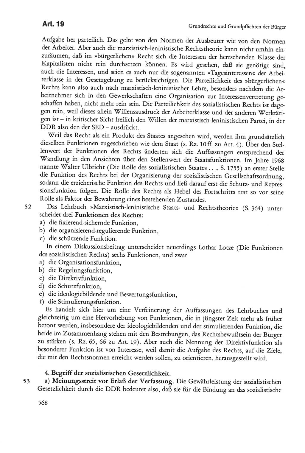 Die sozialistische Verfassung der Deutschen Demokratischen Republik (DDR), Kommentar 1982, Seite 568 (Soz. Verf. DDR Komm. 1982, S. 568)