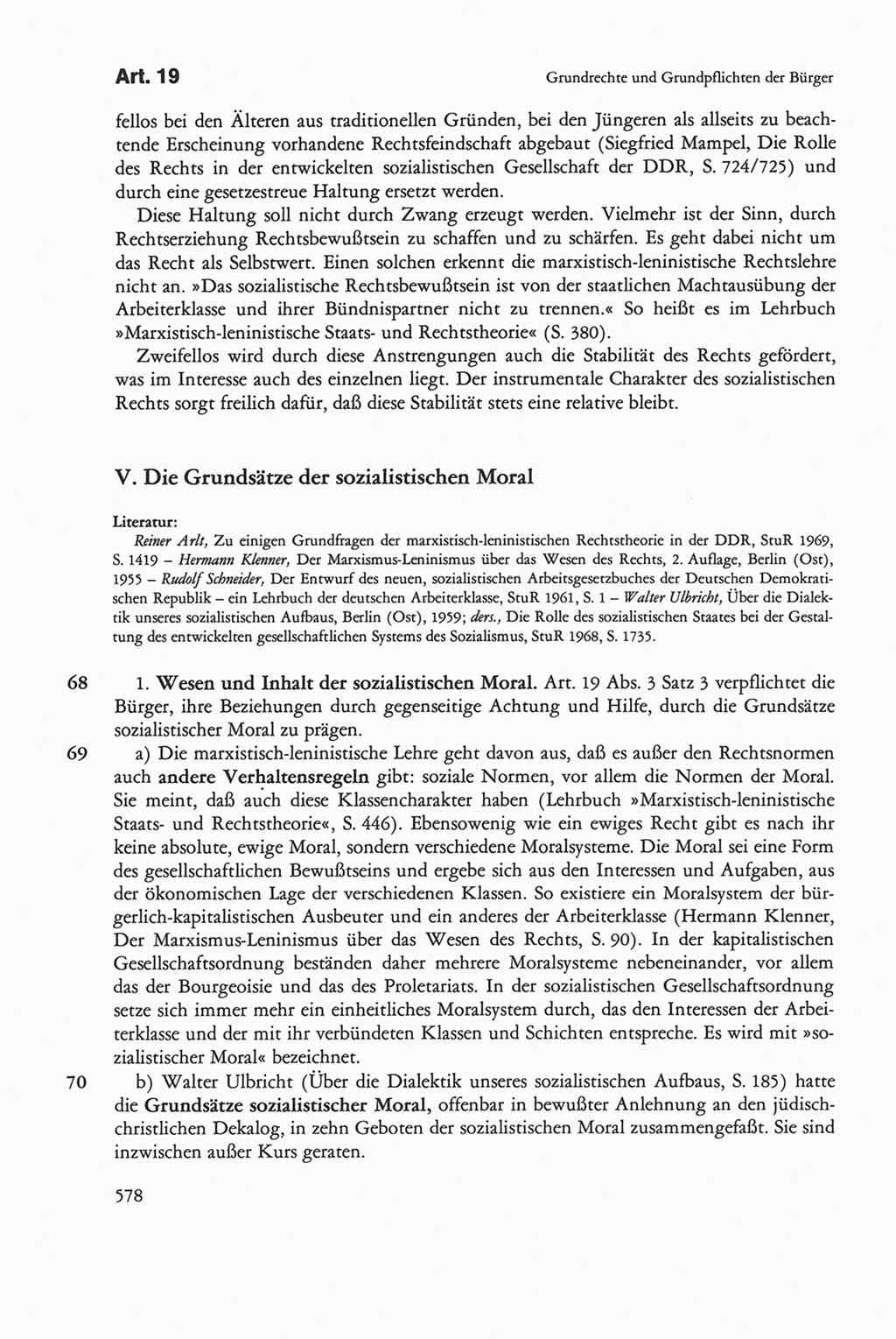 Die sozialistische Verfassung der Deutschen Demokratischen Republik (DDR), Kommentar 1982, Seite 578 (Soz. Verf. DDR Komm. 1982, S. 578)