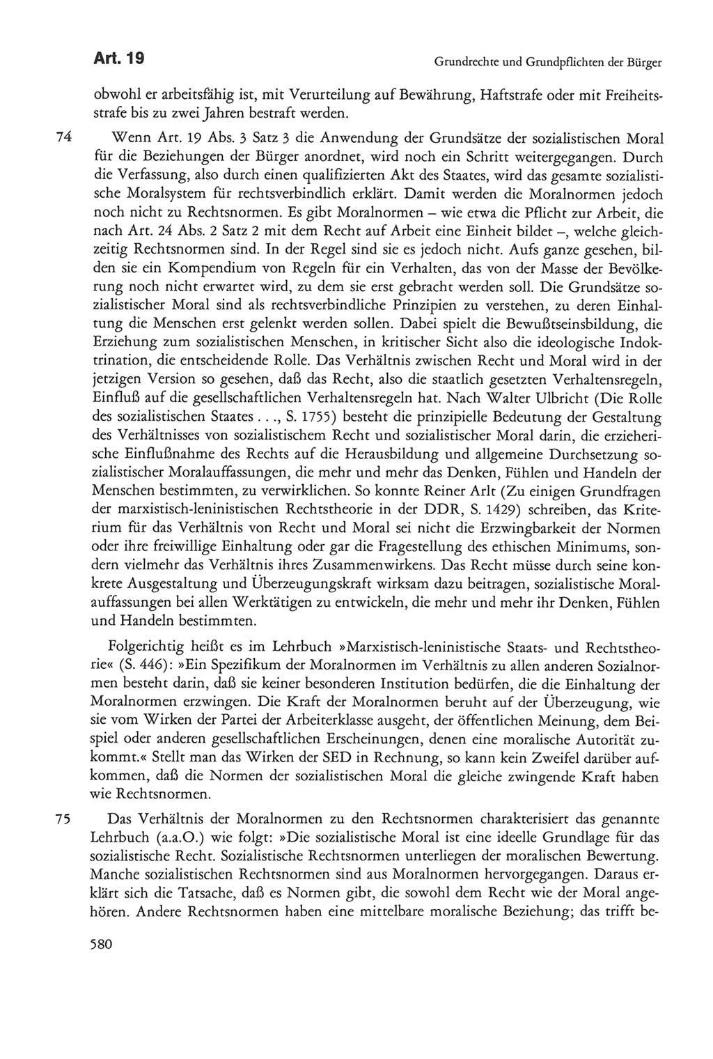 Die sozialistische Verfassung der Deutschen Demokratischen Republik (DDR), Kommentar 1982, Seite 580 (Soz. Verf. DDR Komm. 1982, S. 580)