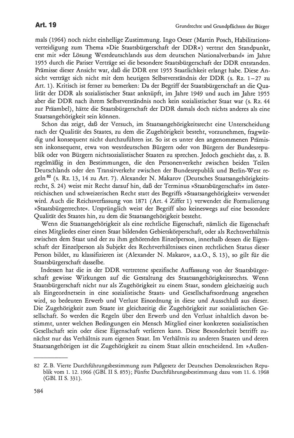 Die sozialistische Verfassung der Deutschen Demokratischen Republik (DDR), Kommentar 1982, Seite 584 (Soz. Verf. DDR Komm. 1982, S. 584)