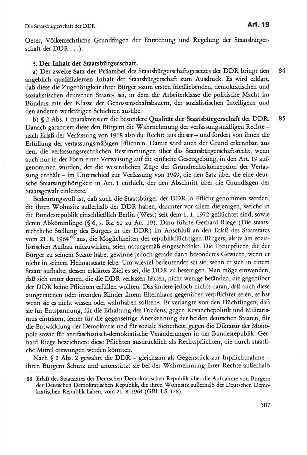 Die sozialistische Verfassung der Deutschen Demokratischen Republik (DDR), Kommentar 1982, Seite 587 (Soz. Verf. DDR Komm. 1982, S. 587)