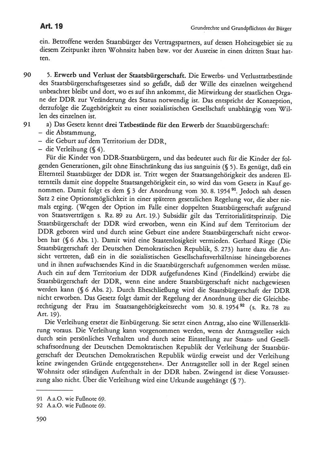 Die sozialistische Verfassung der Deutschen Demokratischen Republik (DDR), Kommentar 1982, Seite 590 (Soz. Verf. DDR Komm. 1982, S. 590)