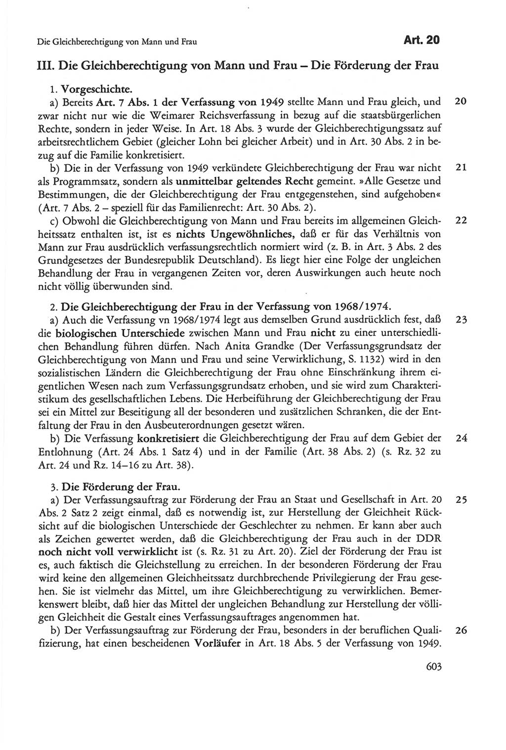 Die sozialistische Verfassung der Deutschen Demokratischen Republik (DDR), Kommentar 1982, Seite 603 (Soz. Verf. DDR Komm. 1982, S. 603)