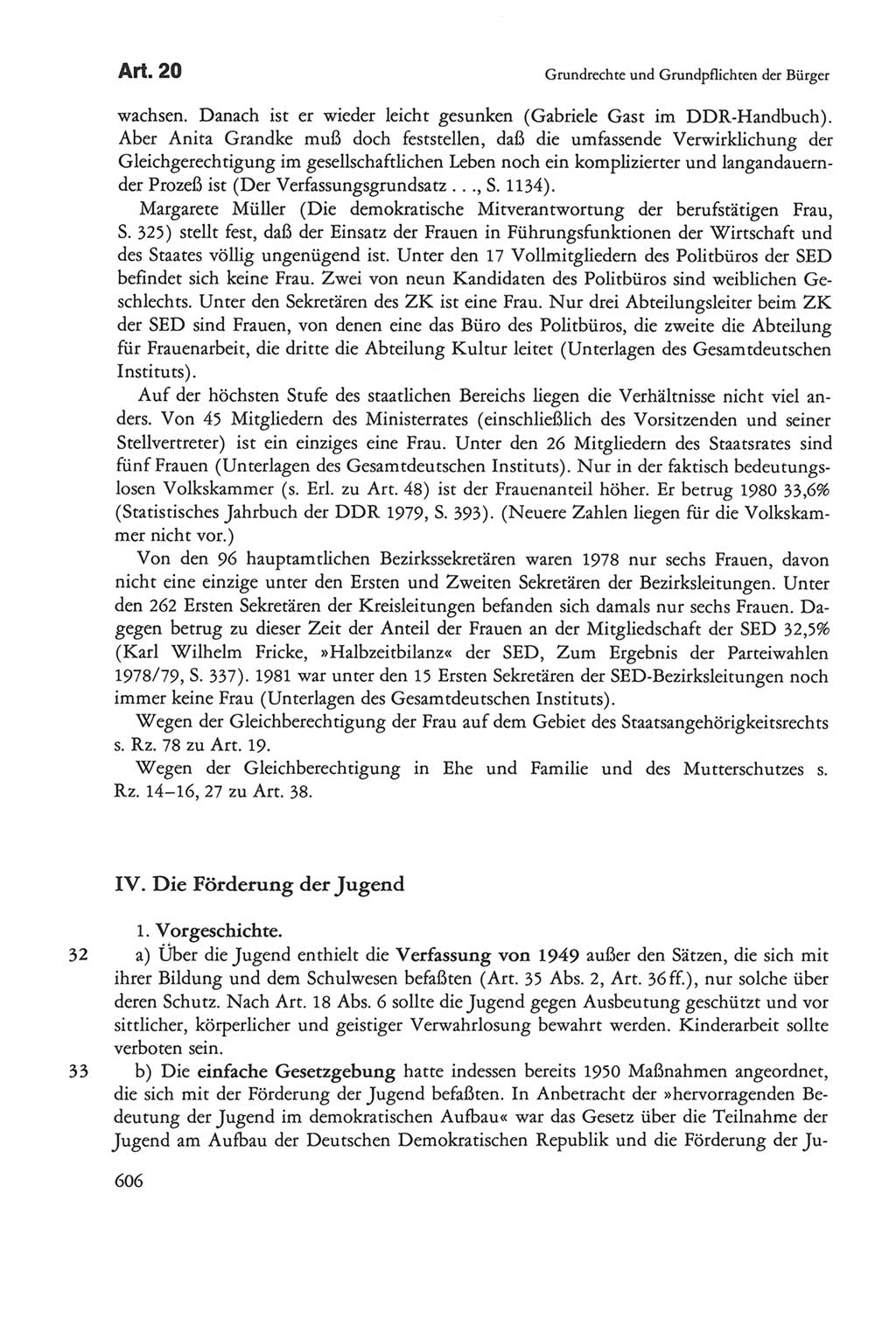 Die sozialistische Verfassung der Deutschen Demokratischen Republik (DDR), Kommentar 1982, Seite 606 (Soz. Verf. DDR Komm. 1982, S. 606)