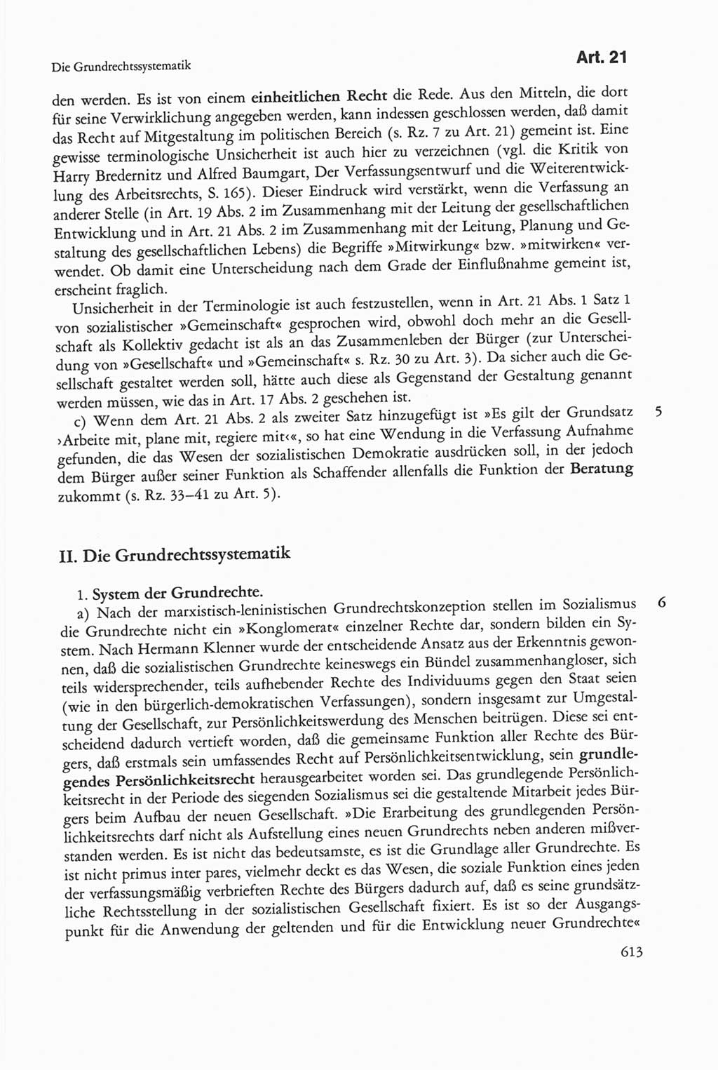 Die sozialistische Verfassung der Deutschen Demokratischen Republik (DDR), Kommentar 1982, Seite 613 (Soz. Verf. DDR Komm. 1982, S. 613)