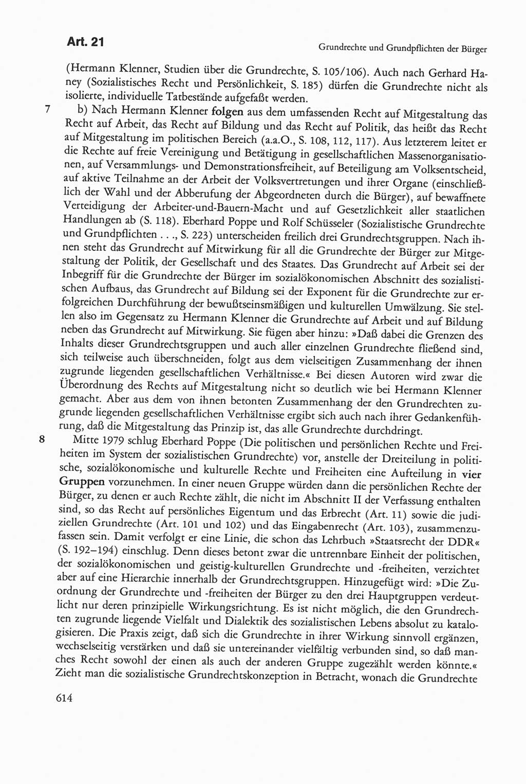 Die sozialistische Verfassung der Deutschen Demokratischen Republik (DDR), Kommentar 1982, Seite 614 (Soz. Verf. DDR Komm. 1982, S. 614)