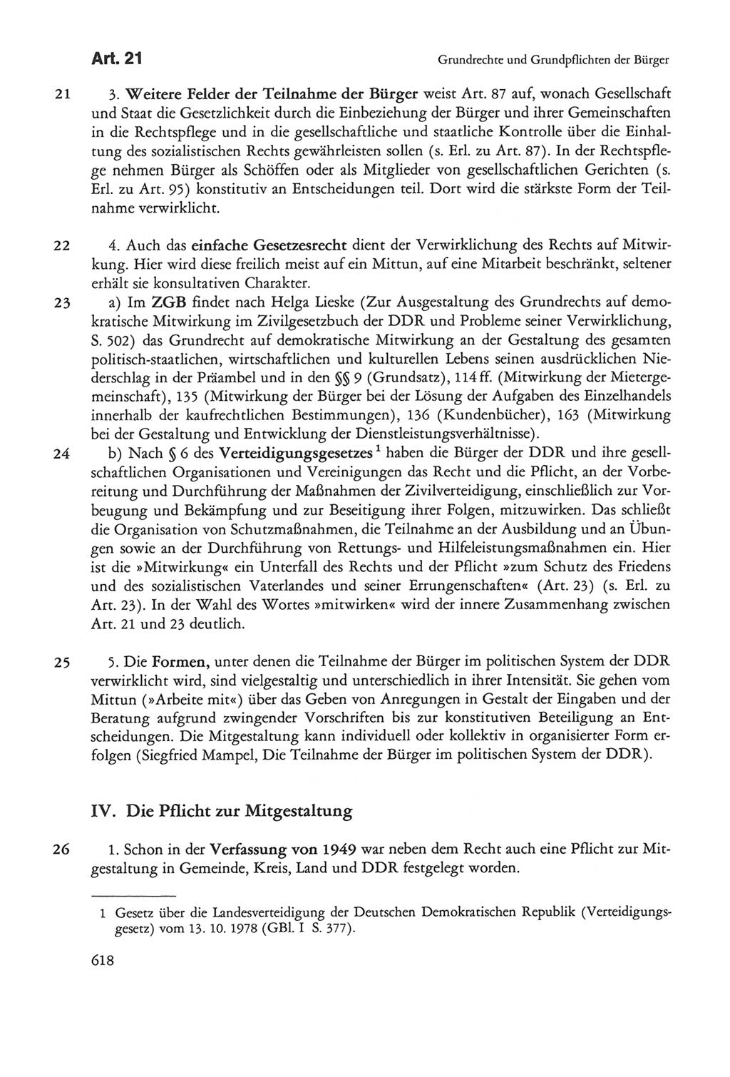 Die sozialistische Verfassung der Deutschen Demokratischen Republik (DDR), Kommentar 1982, Seite 618 (Soz. Verf. DDR Komm. 1982, S. 618)