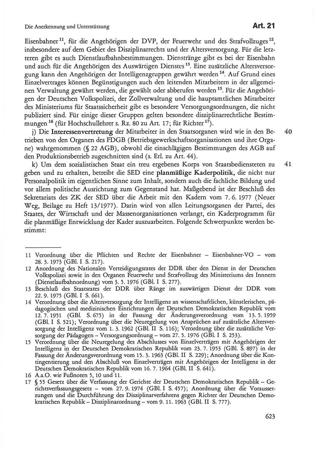 Die sozialistische Verfassung der Deutschen Demokratischen Republik (DDR), Kommentar 1982, Seite 623 (Soz. Verf. DDR Komm. 1982, S. 623)