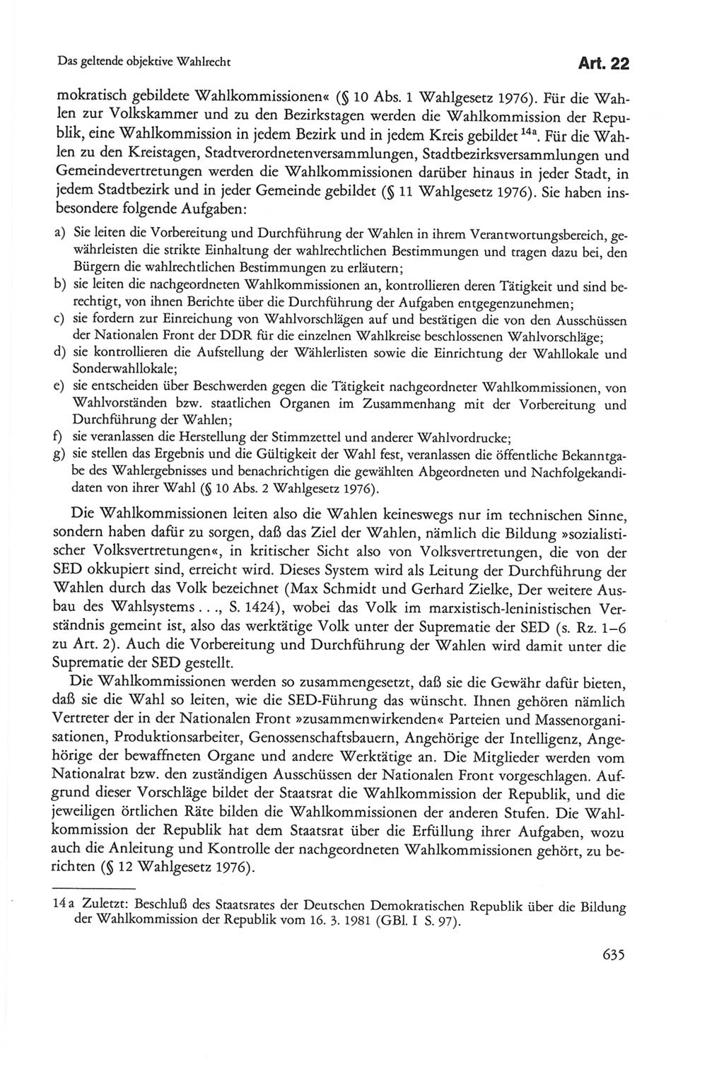 Die sozialistische Verfassung der Deutschen Demokratischen Republik (DDR), Kommentar 1982, Seite 635 (Soz. Verf. DDR Komm. 1982, S. 635)