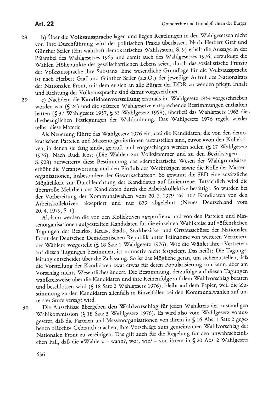 Die sozialistische Verfassung der Deutschen Demokratischen Republik (DDR), Kommentar 1982, Seite 636 (Soz. Verf. DDR Komm. 1982, S. 636)