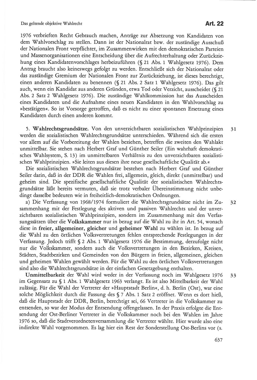 Die sozialistische Verfassung der Deutschen Demokratischen Republik (DDR), Kommentar 1982, Seite 637 (Soz. Verf. DDR Komm. 1982, S. 637)