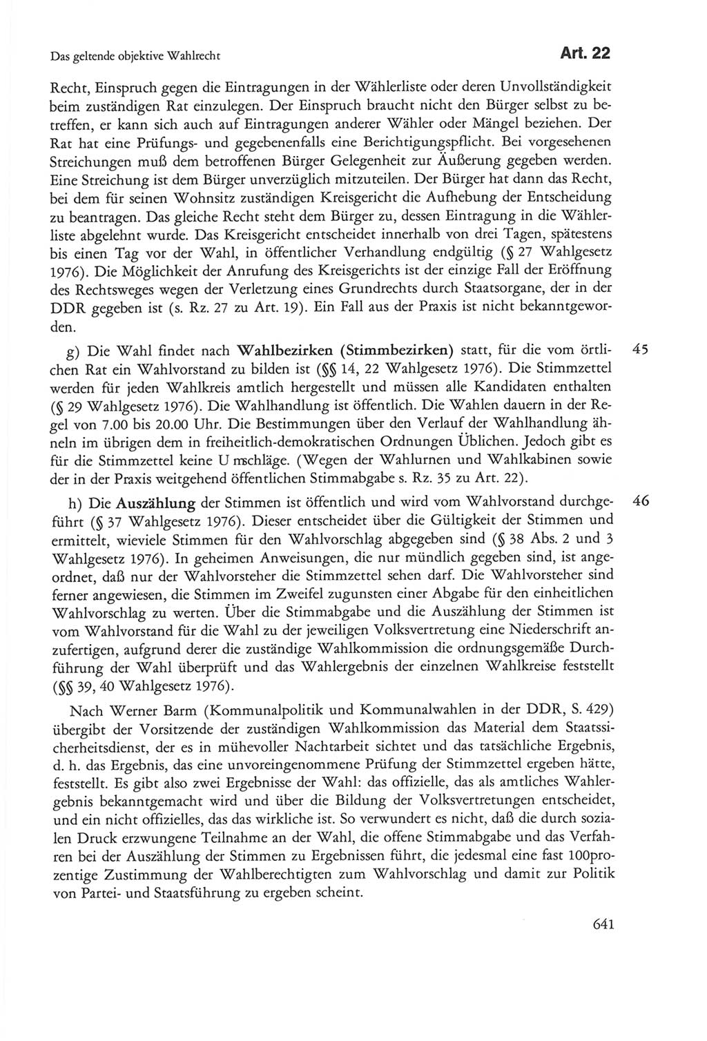 Die sozialistische Verfassung der Deutschen Demokratischen Republik (DDR), Kommentar 1982, Seite 641 (Soz. Verf. DDR Komm. 1982, S. 641)