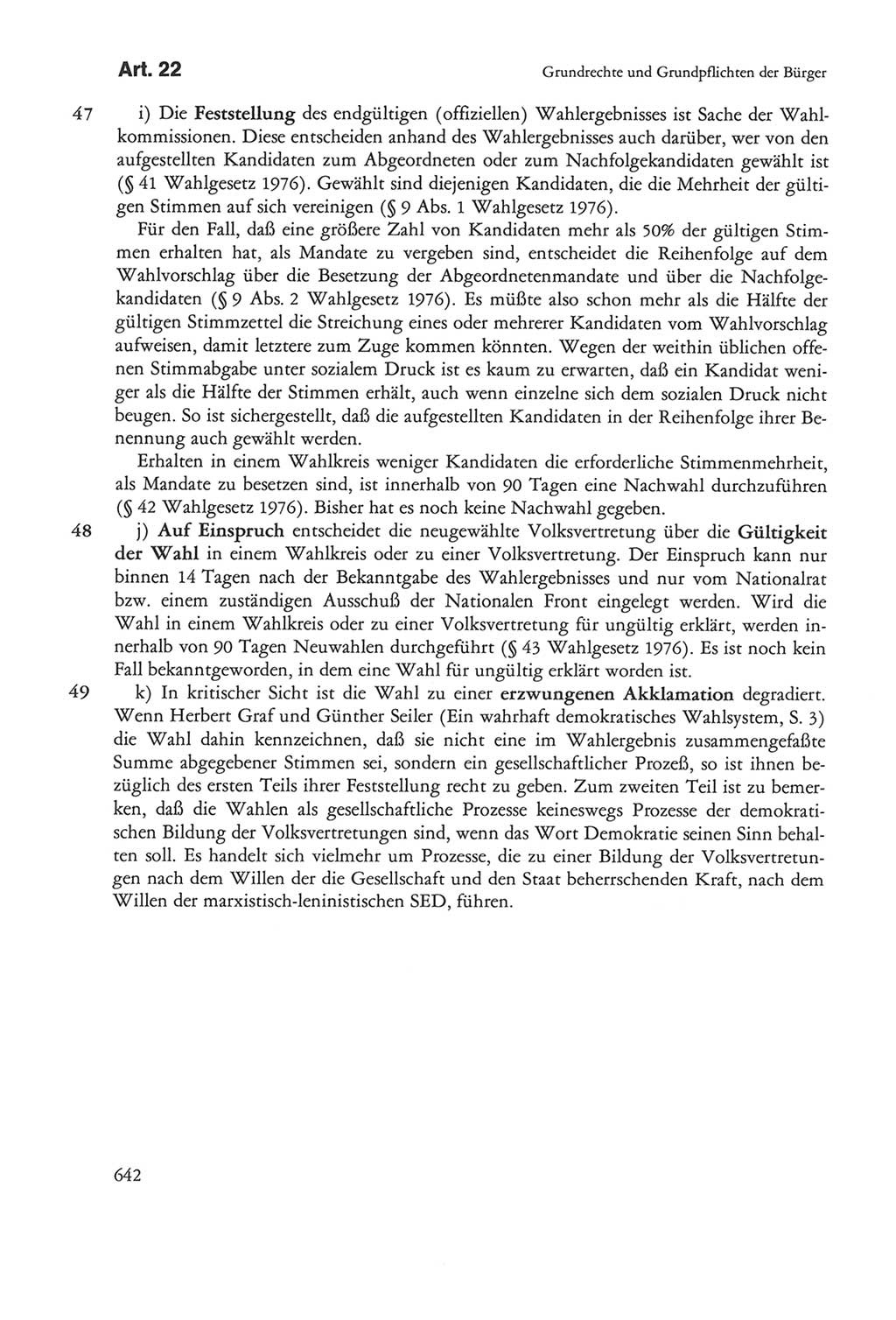 Die sozialistische Verfassung der Deutschen Demokratischen Republik (DDR), Kommentar 1982, Seite 642 (Soz. Verf. DDR Komm. 1982, S. 642)