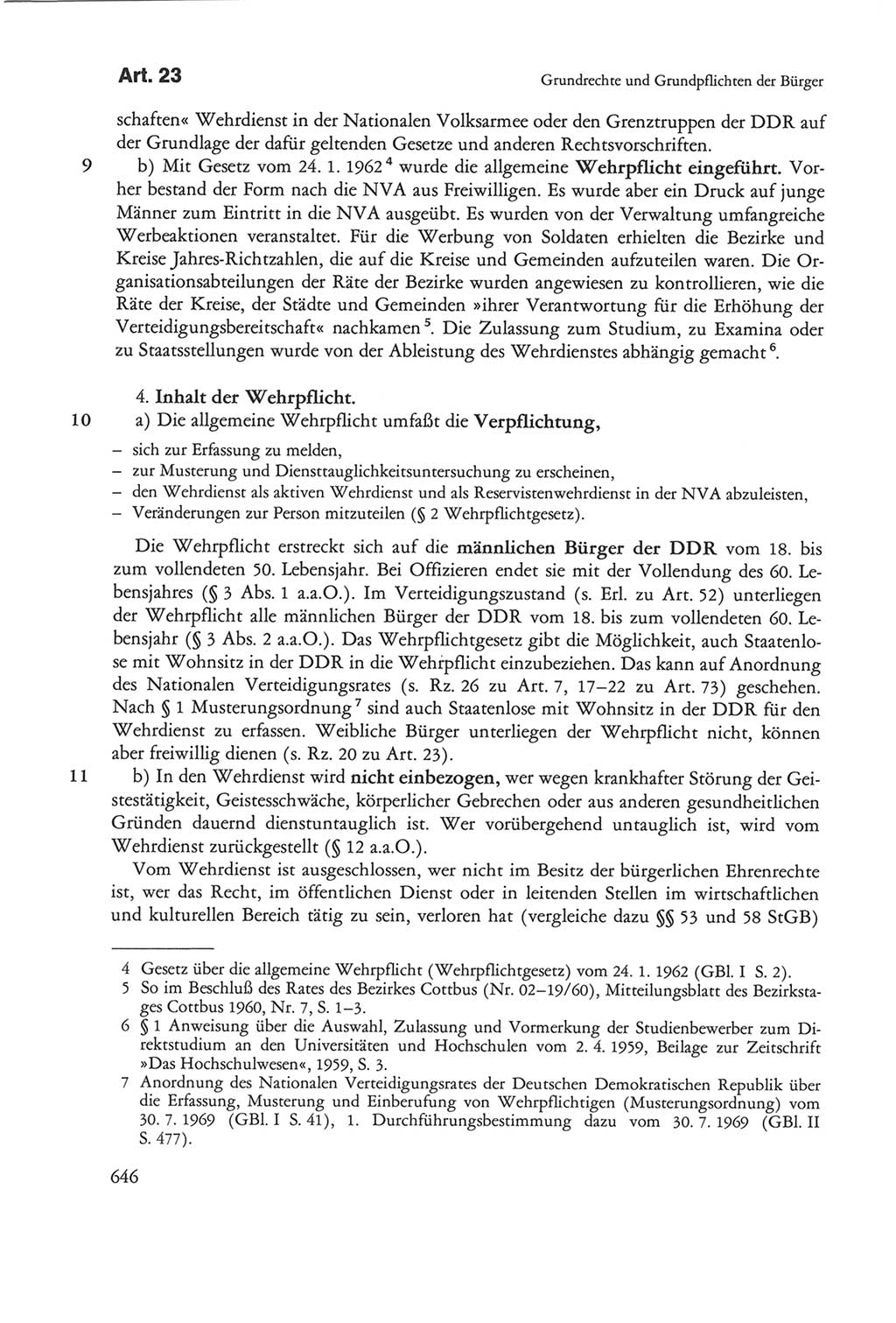 Die sozialistische Verfassung der Deutschen Demokratischen Republik (DDR), Kommentar 1982, Seite 646 (Soz. Verf. DDR Komm. 1982, S. 646)