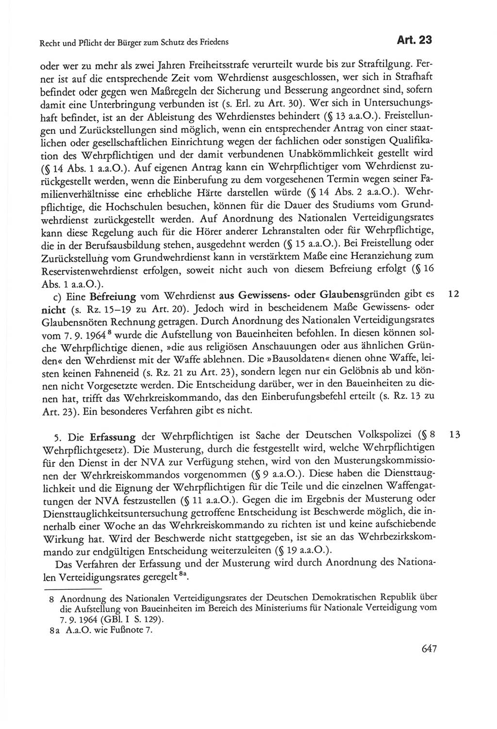 Die sozialistische Verfassung der Deutschen Demokratischen Republik (DDR), Kommentar 1982, Seite 647 (Soz. Verf. DDR Komm. 1982, S. 647)