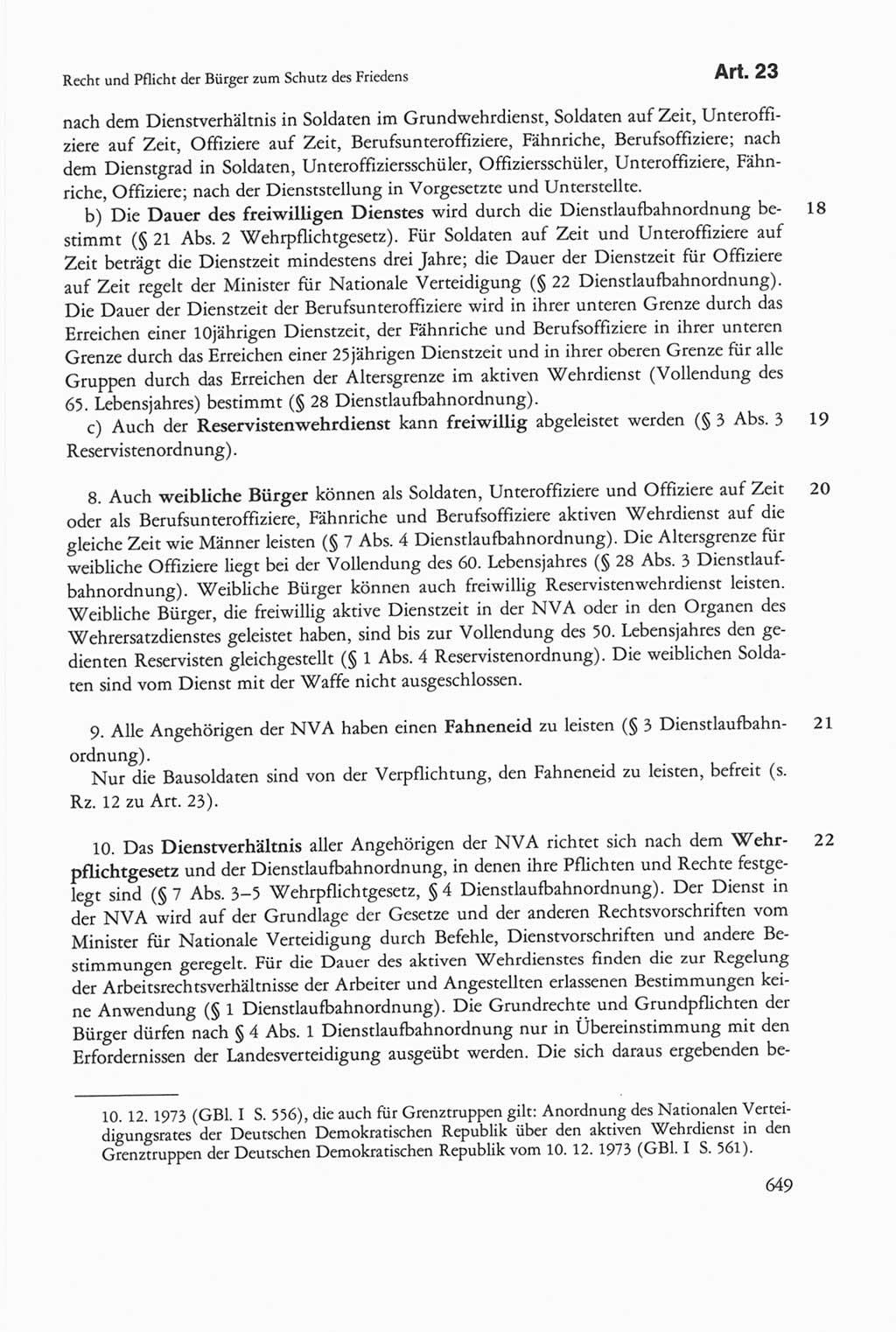 Die sozialistische Verfassung der Deutschen Demokratischen Republik (DDR), Kommentar 1982, Seite 649 (Soz. Verf. DDR Komm. 1982, S. 649)