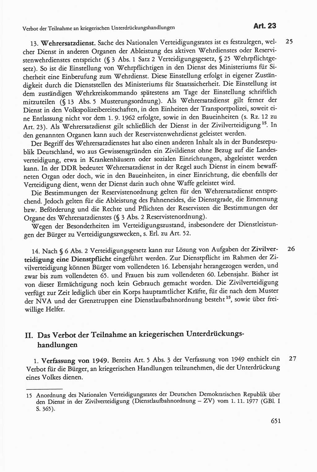 Die sozialistische Verfassung der Deutschen Demokratischen Republik (DDR), Kommentar 1982, Seite 651 (Soz. Verf. DDR Komm. 1982, S. 651)