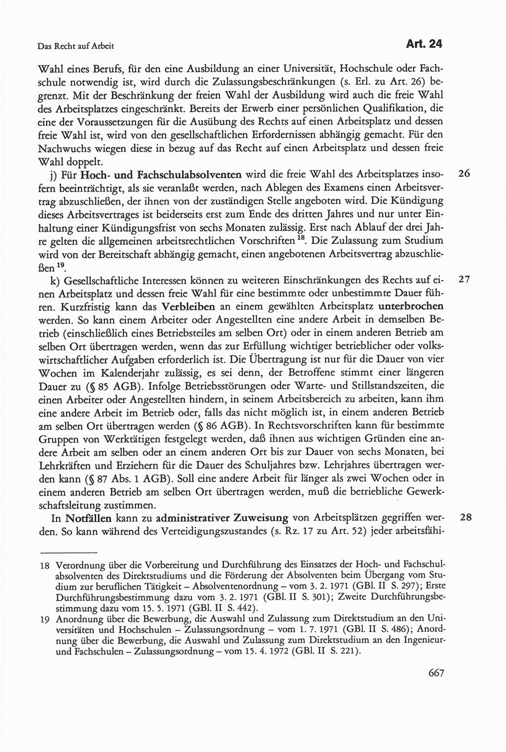 Die sozialistische Verfassung der Deutschen Demokratischen Republik (DDR), Kommentar 1982, Seite 667 (Soz. Verf. DDR Komm. 1982, S. 667)