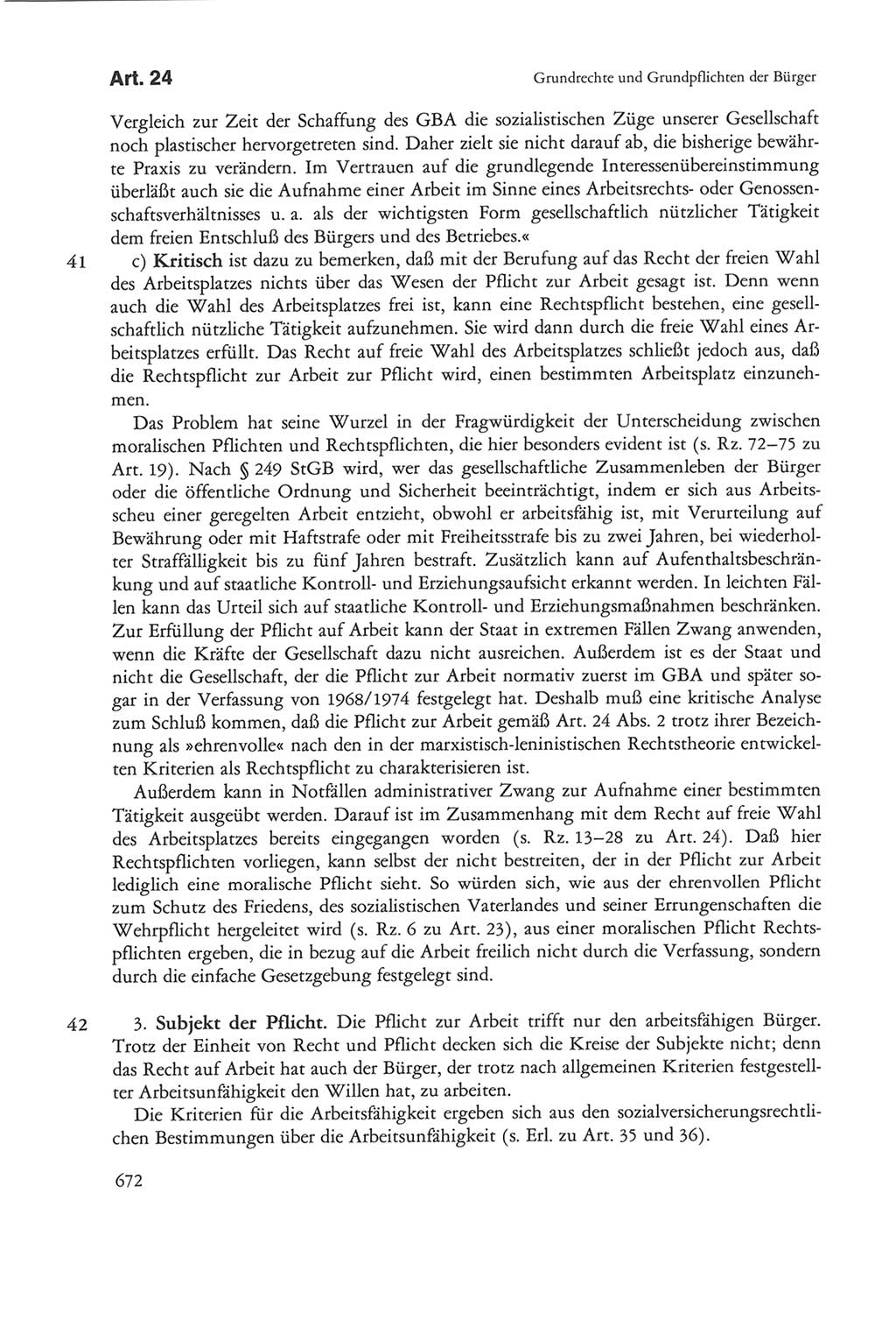 Die sozialistische Verfassung der Deutschen Demokratischen Republik (DDR), Kommentar 1982, Seite 672 (Soz. Verf. DDR Komm. 1982, S. 672)
