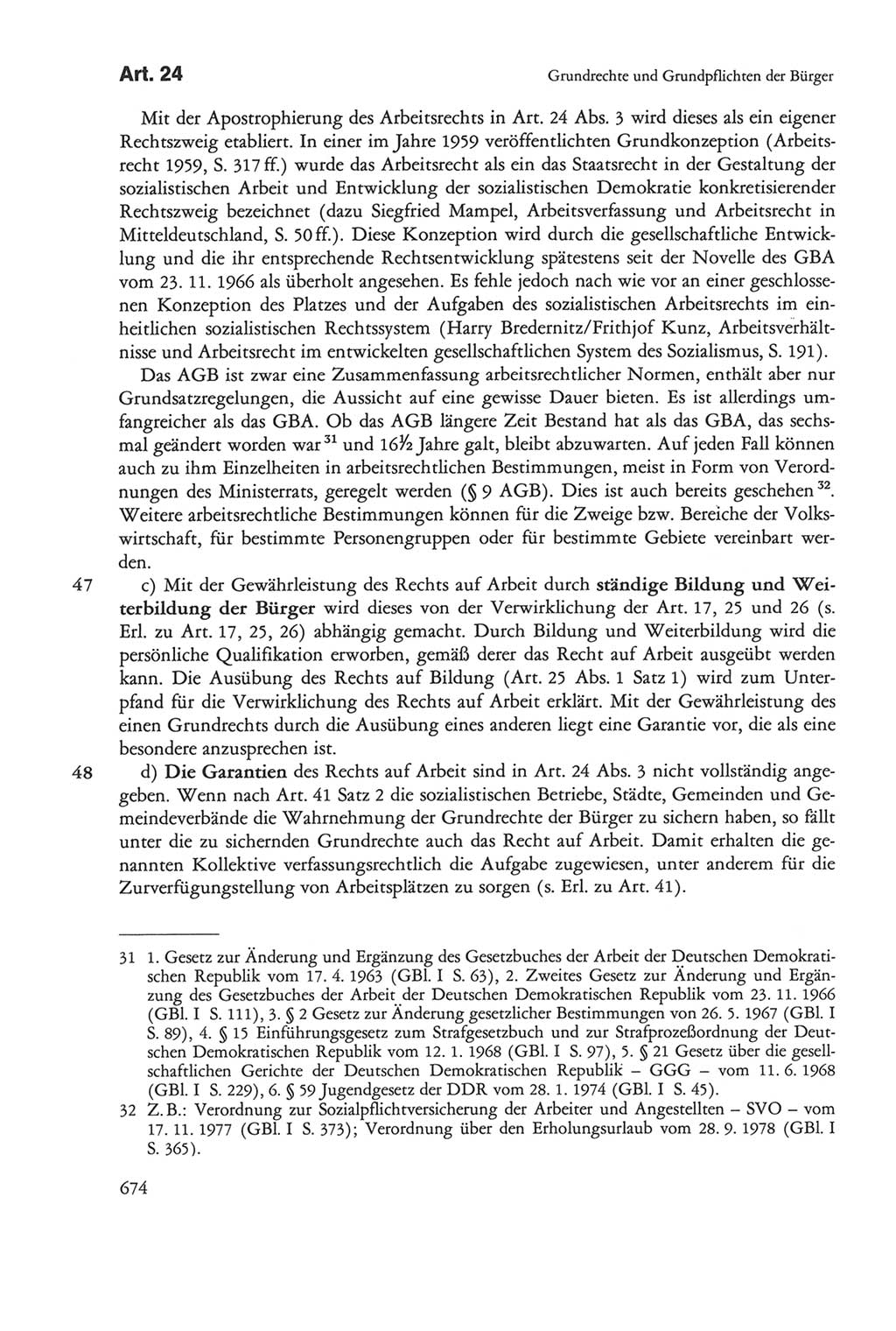 Die sozialistische Verfassung der Deutschen Demokratischen Republik (DDR), Kommentar 1982, Seite 674 (Soz. Verf. DDR Komm. 1982, S. 674)