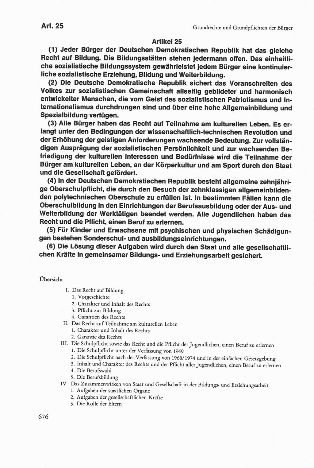 Die sozialistische Verfassung der Deutschen Demokratischen Republik (DDR), Kommentar 1982, Seite 676 (Soz. Verf. DDR Komm. 1982, S. 676)