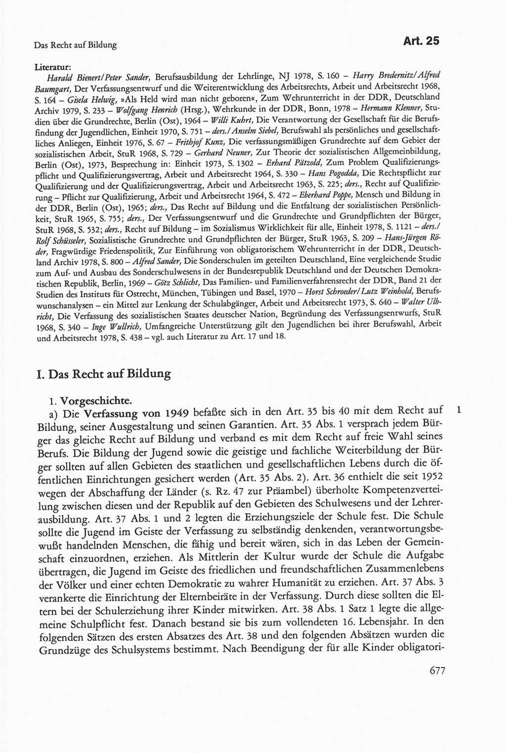 Die sozialistische Verfassung der Deutschen Demokratischen Republik (DDR), Kommentar 1982, Seite 677 (Soz. Verf. DDR Komm. 1982, S. 677)