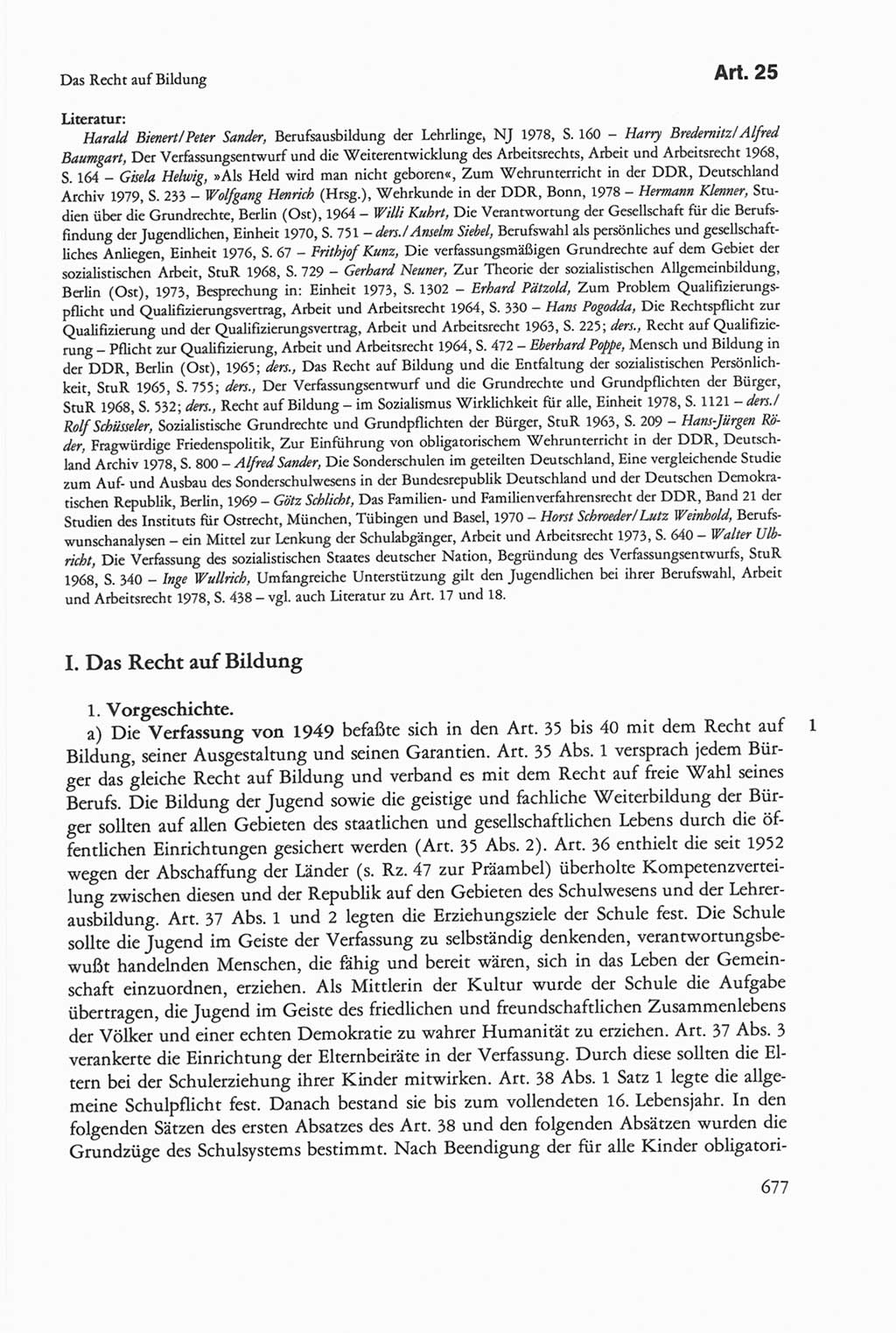 Die sozialistische Verfassung der Deutschen Demokratischen Republik (DDR), Kommentar 1982, Seite 677 (Soz. Verf. DDR Komm. 1982, S. 677)