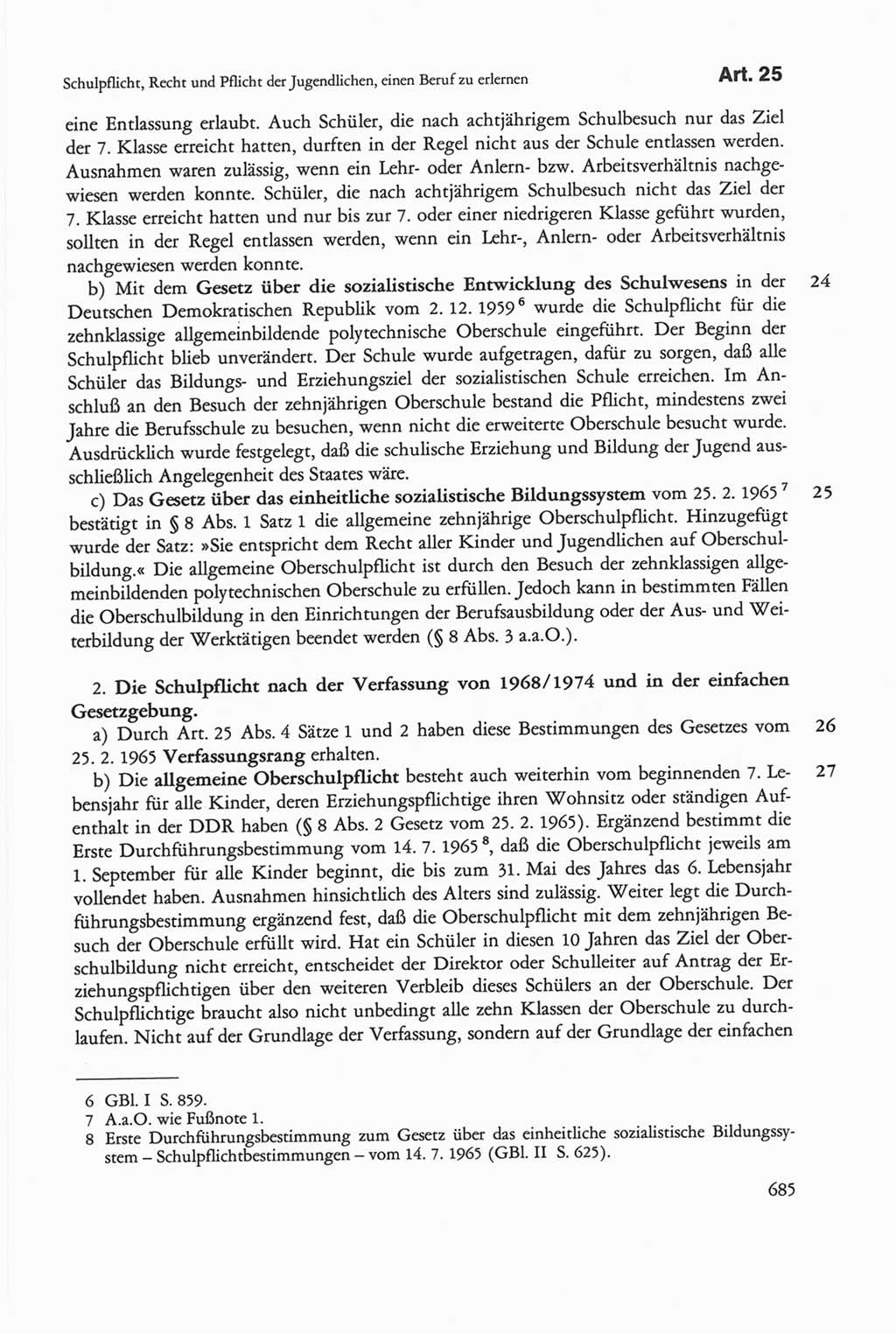 Die sozialistische Verfassung der Deutschen Demokratischen Republik (DDR), Kommentar 1982, Seite 685 (Soz. Verf. DDR Komm. 1982, S. 685)
